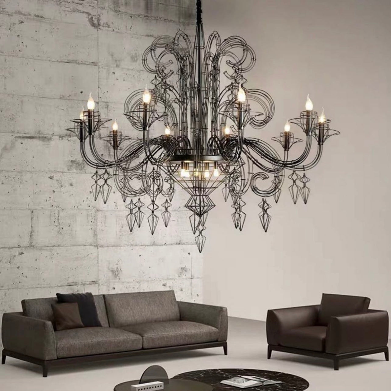 Classic Black Candle Chandelier HBCD006