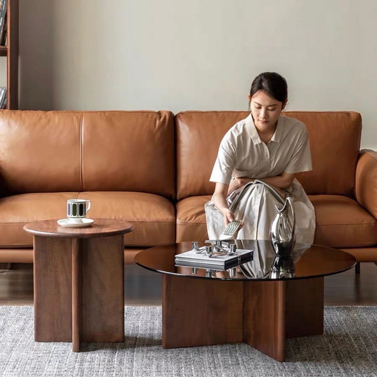 Hommie Japandi Round Coffee Table HBFT008