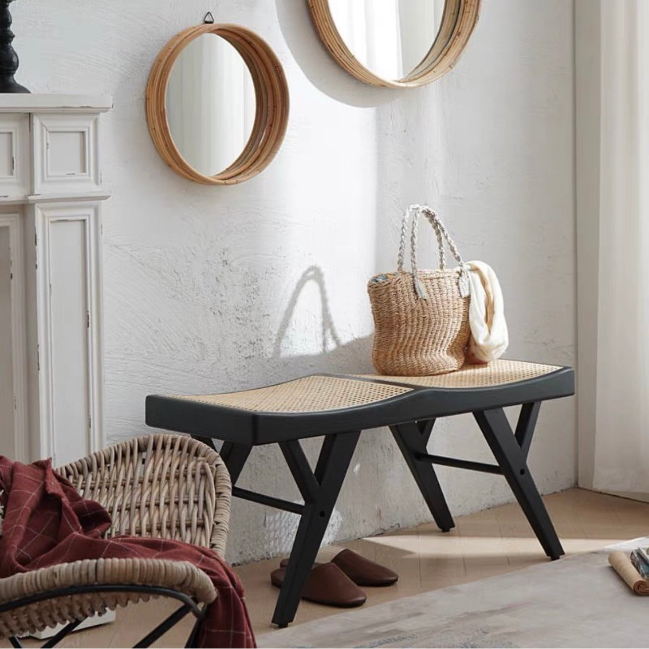 Hommie Contemporary Wood Bench HBBE012