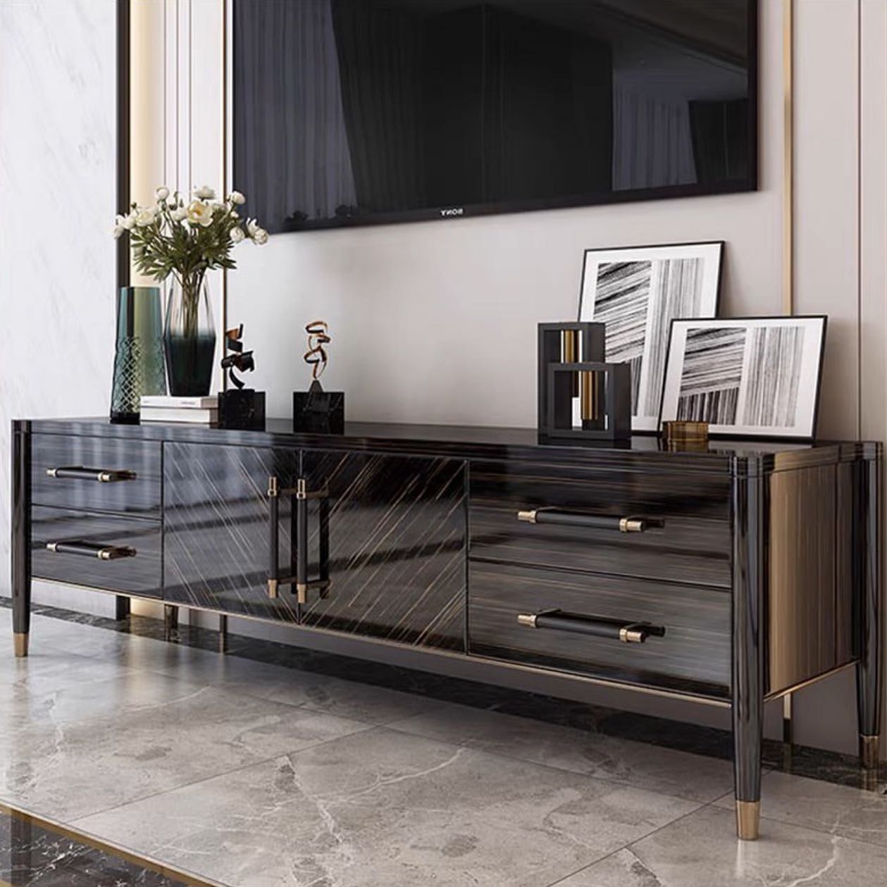 Hommie Marble TV Console HBTC014