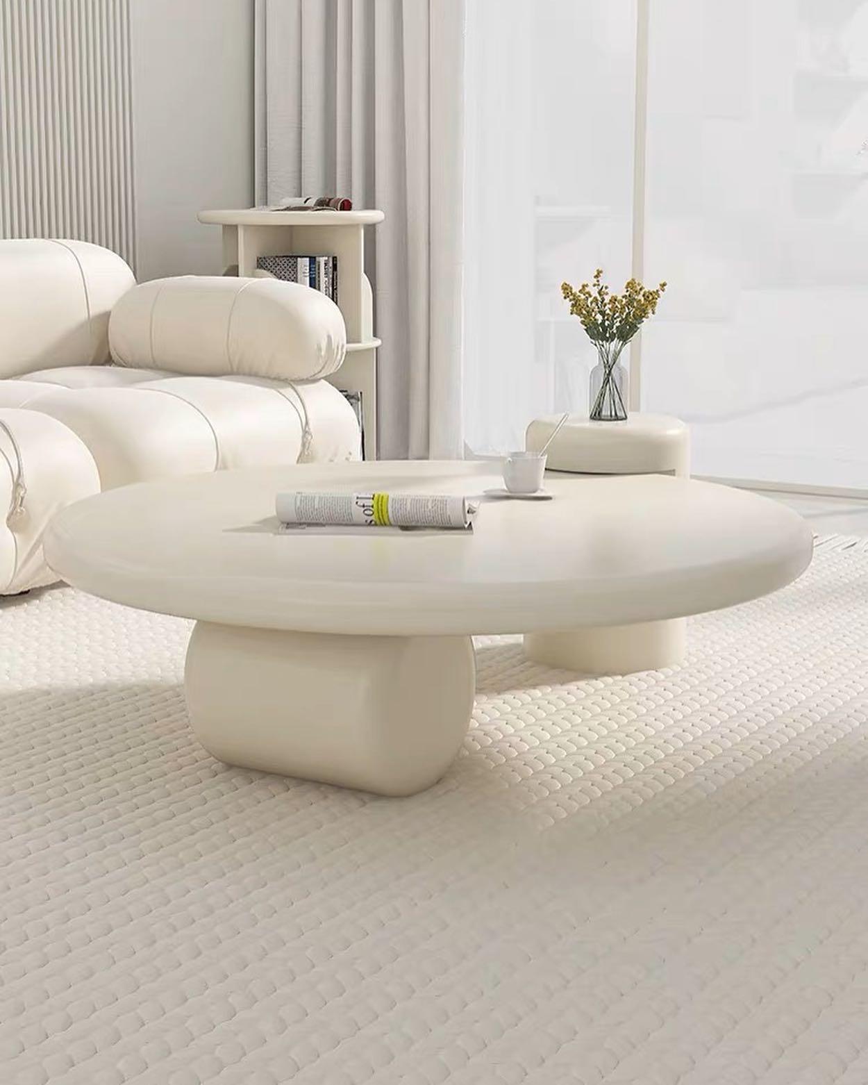 Hommie White Minimal Coffee Table HBFT010