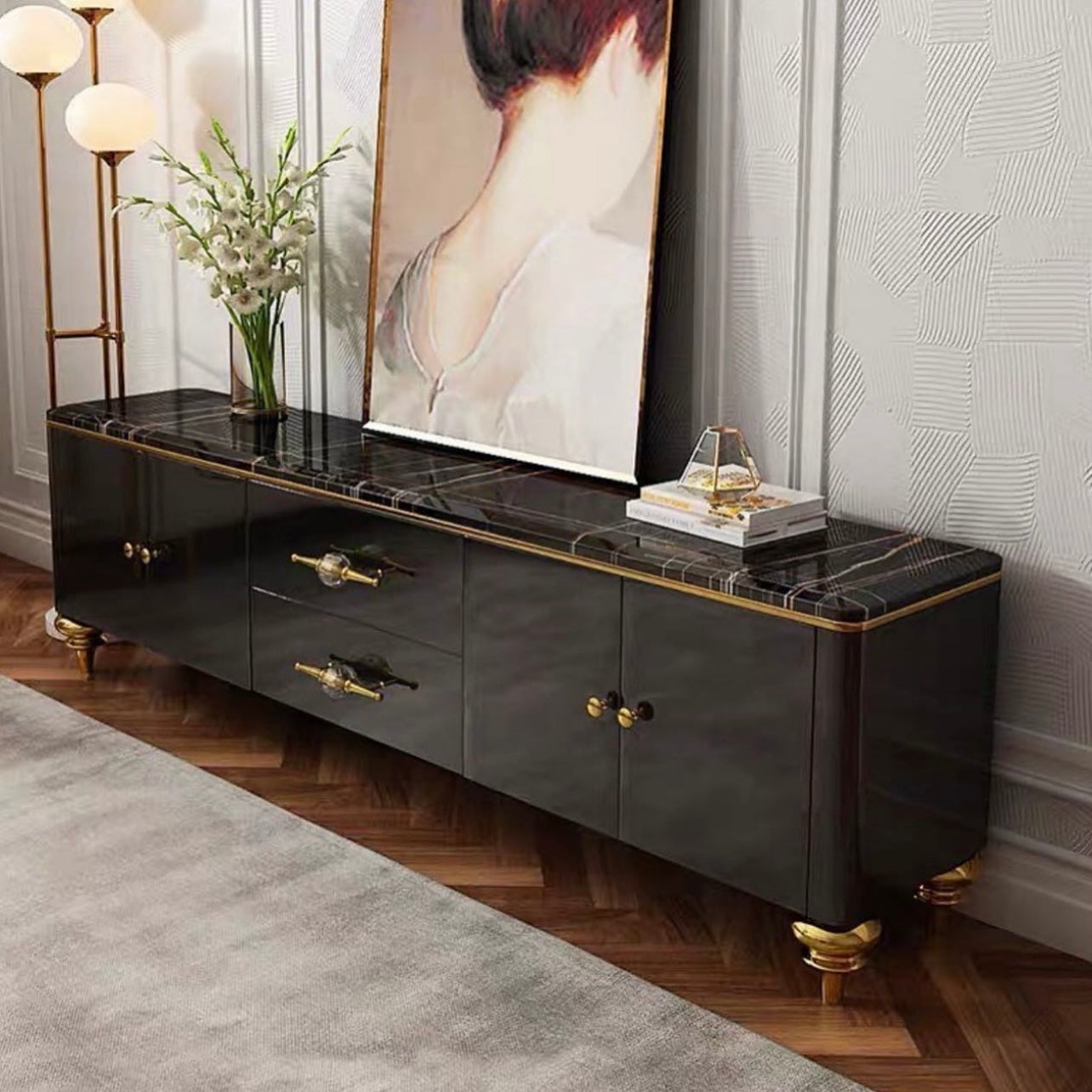 Hommie Marble TV Console HBTC002