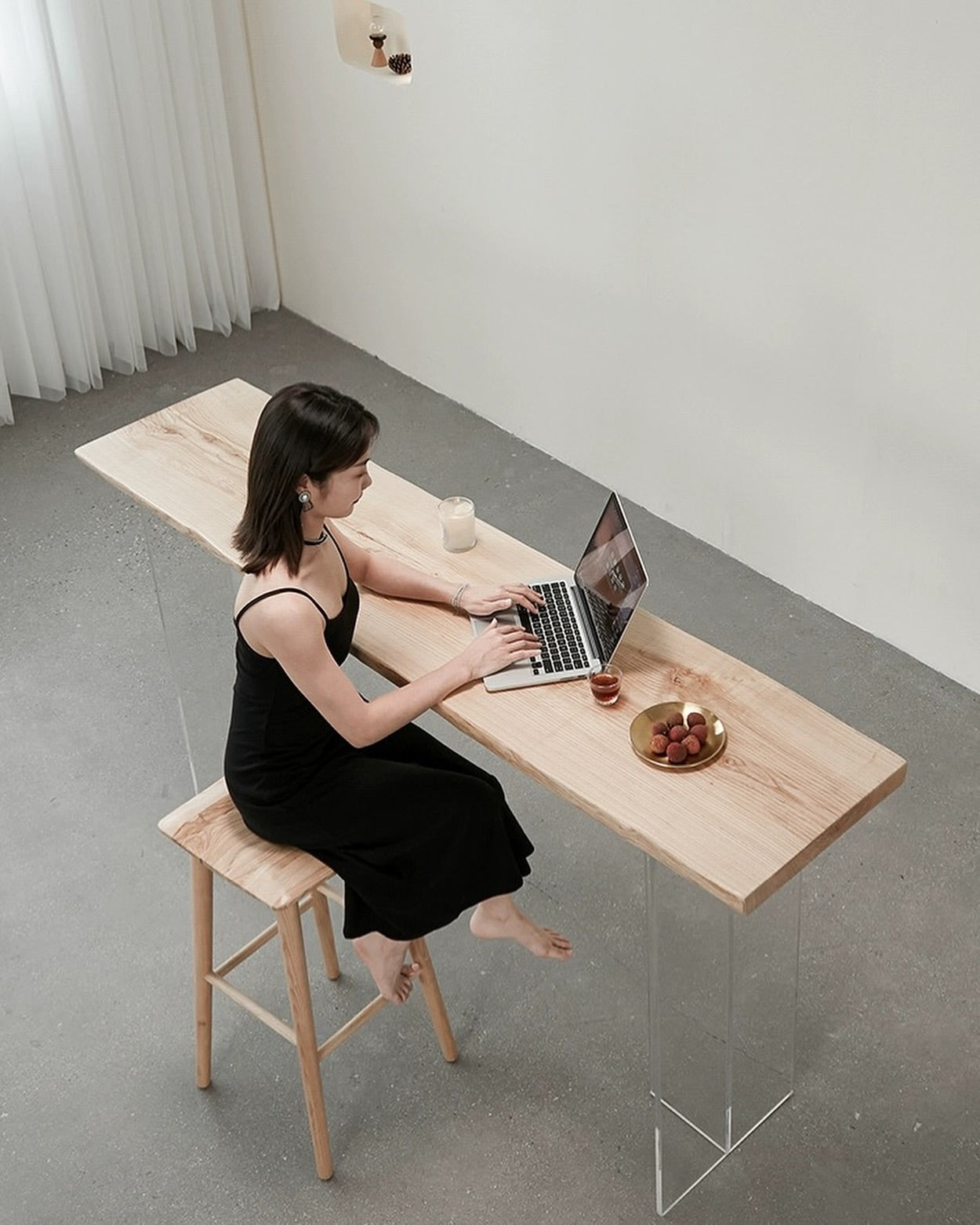 Hommie Minimal Wood Counter Bar HBBR0013