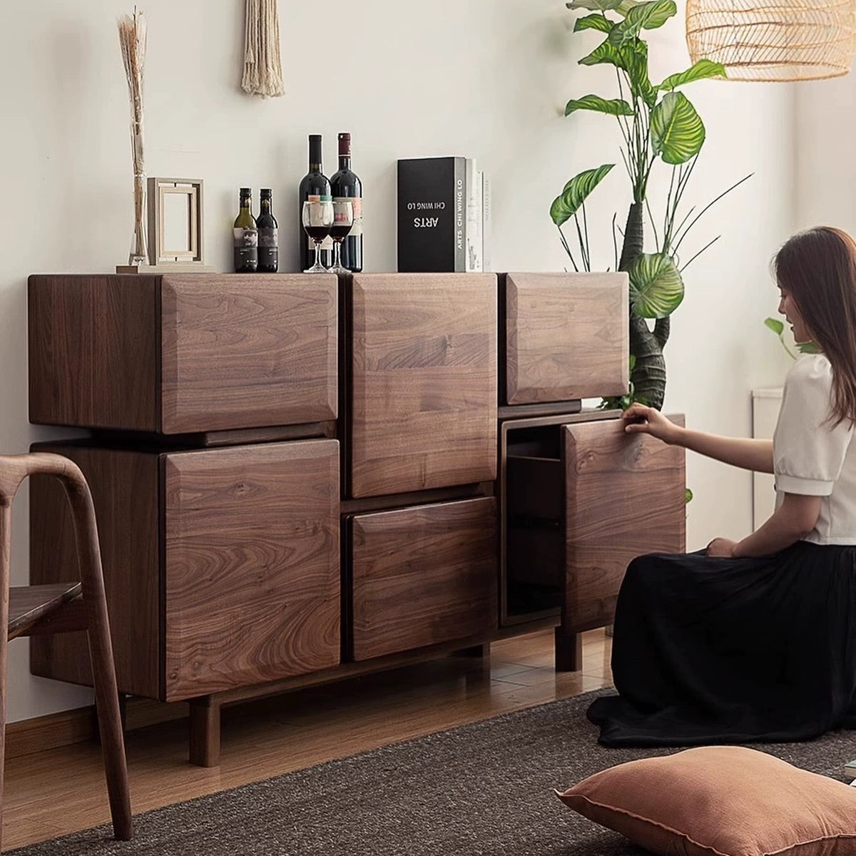 Hommie North American Black Walnut Wood Cabinet HBCB010