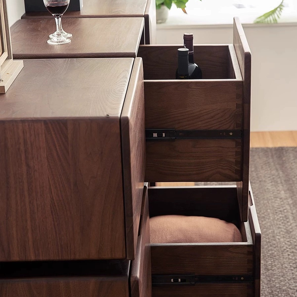 Hommie North American Black Walnut Wood Cabinet HBCB010