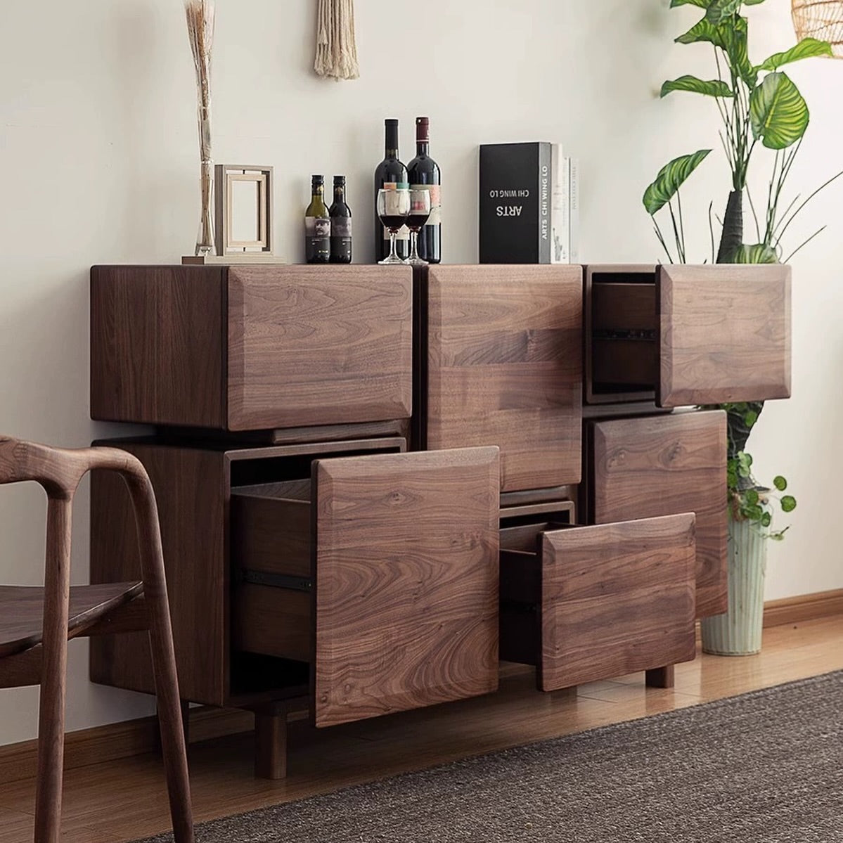 Hommie North American Black Walnut Wood Cabinet HBCB010