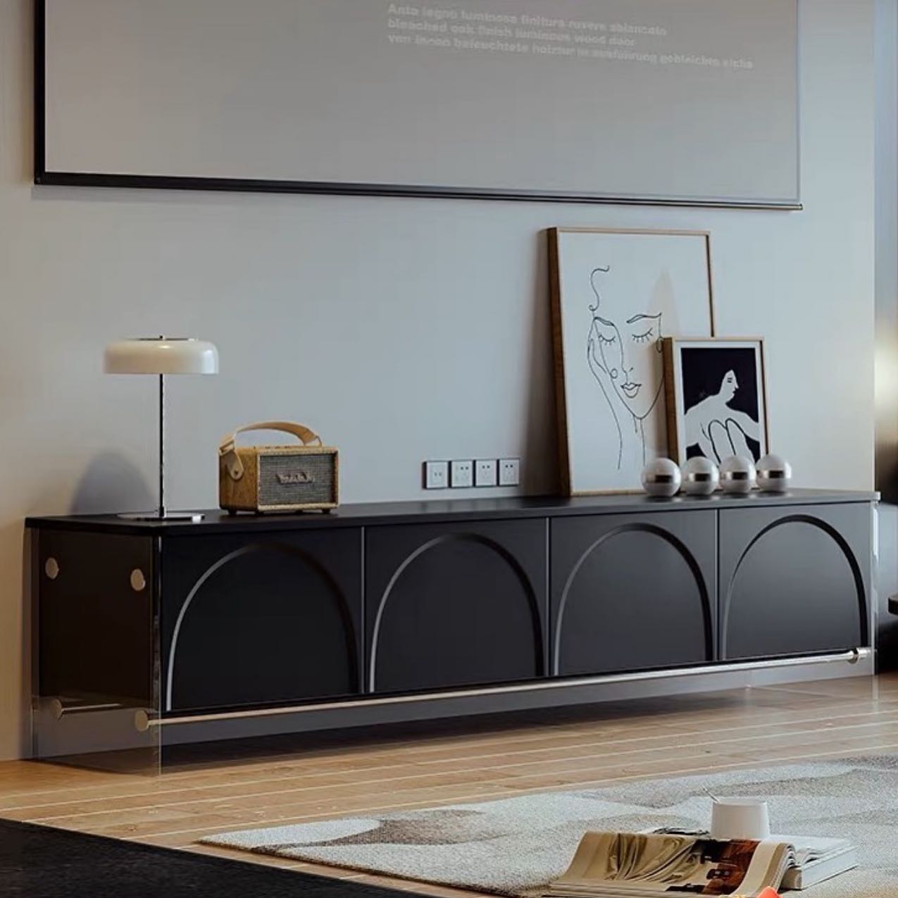 Hommie Acrylic Nordic TV Console HBTC013