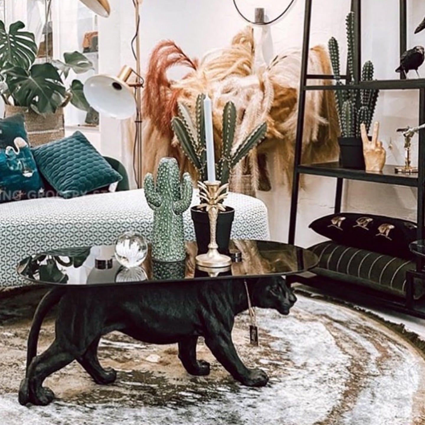 Hommie Black Cheetah Coffee Table HBFT021