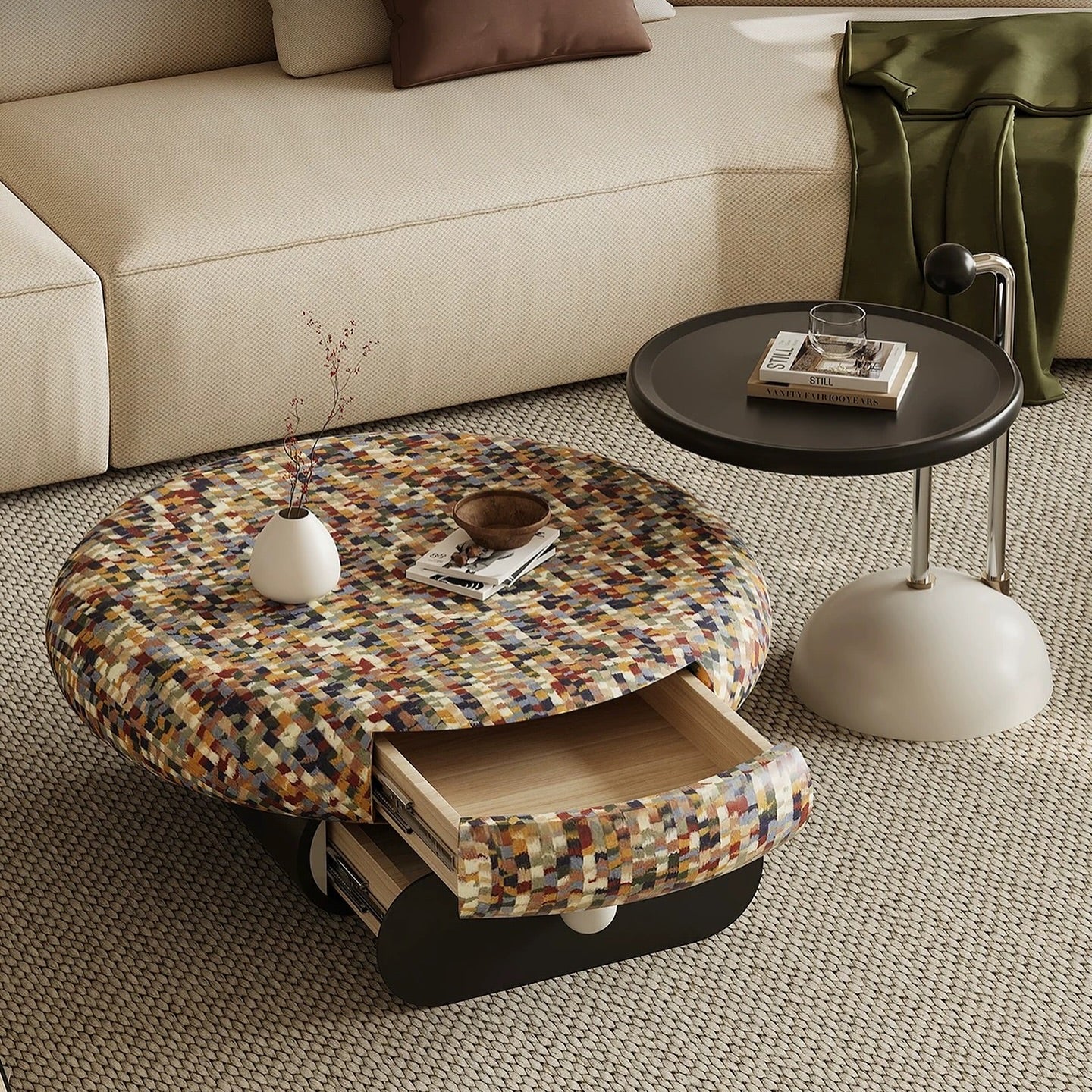 Hommie Colorful Stone Coffee Table HBFT012