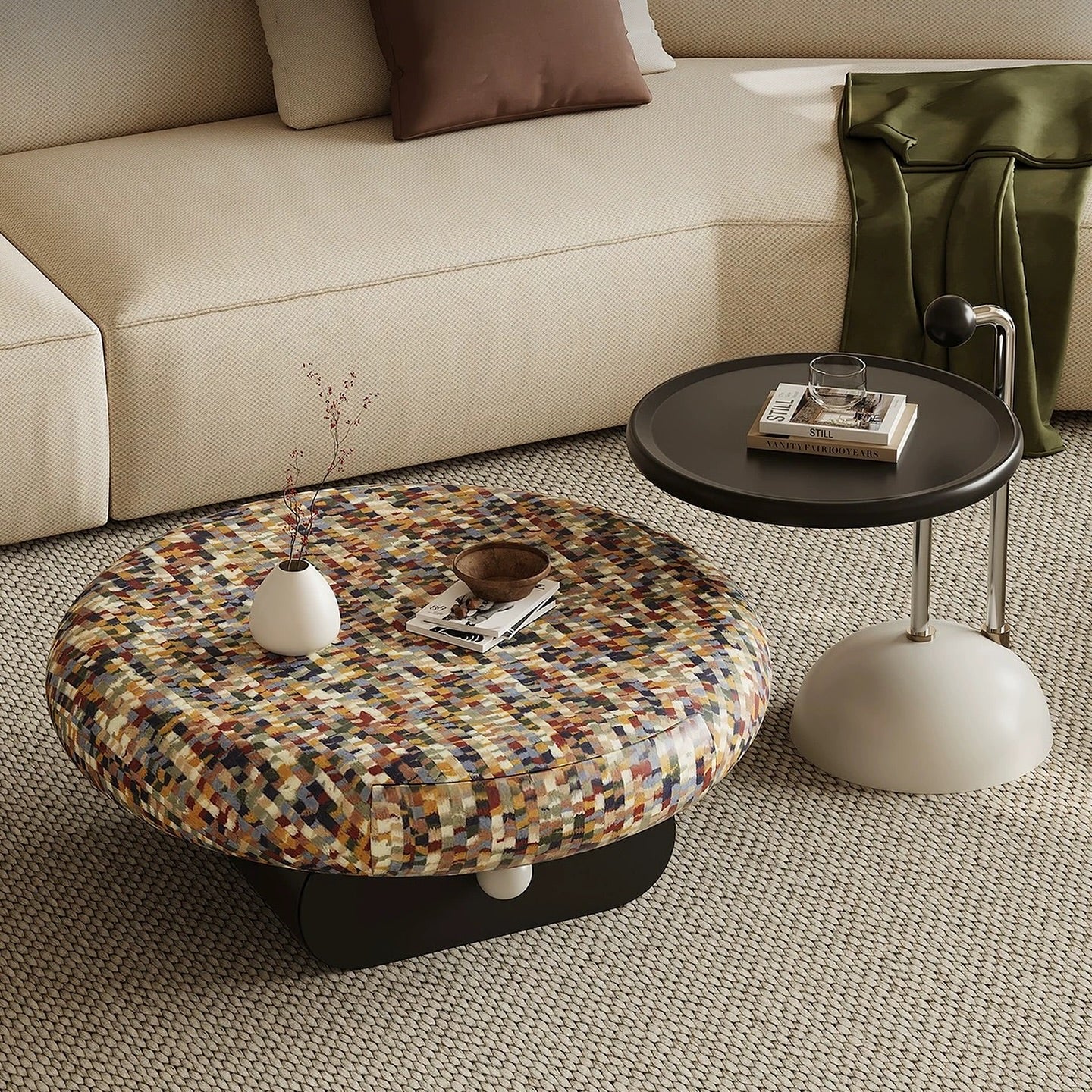 Hommie Colorful Stone Coffee Table HBFT012