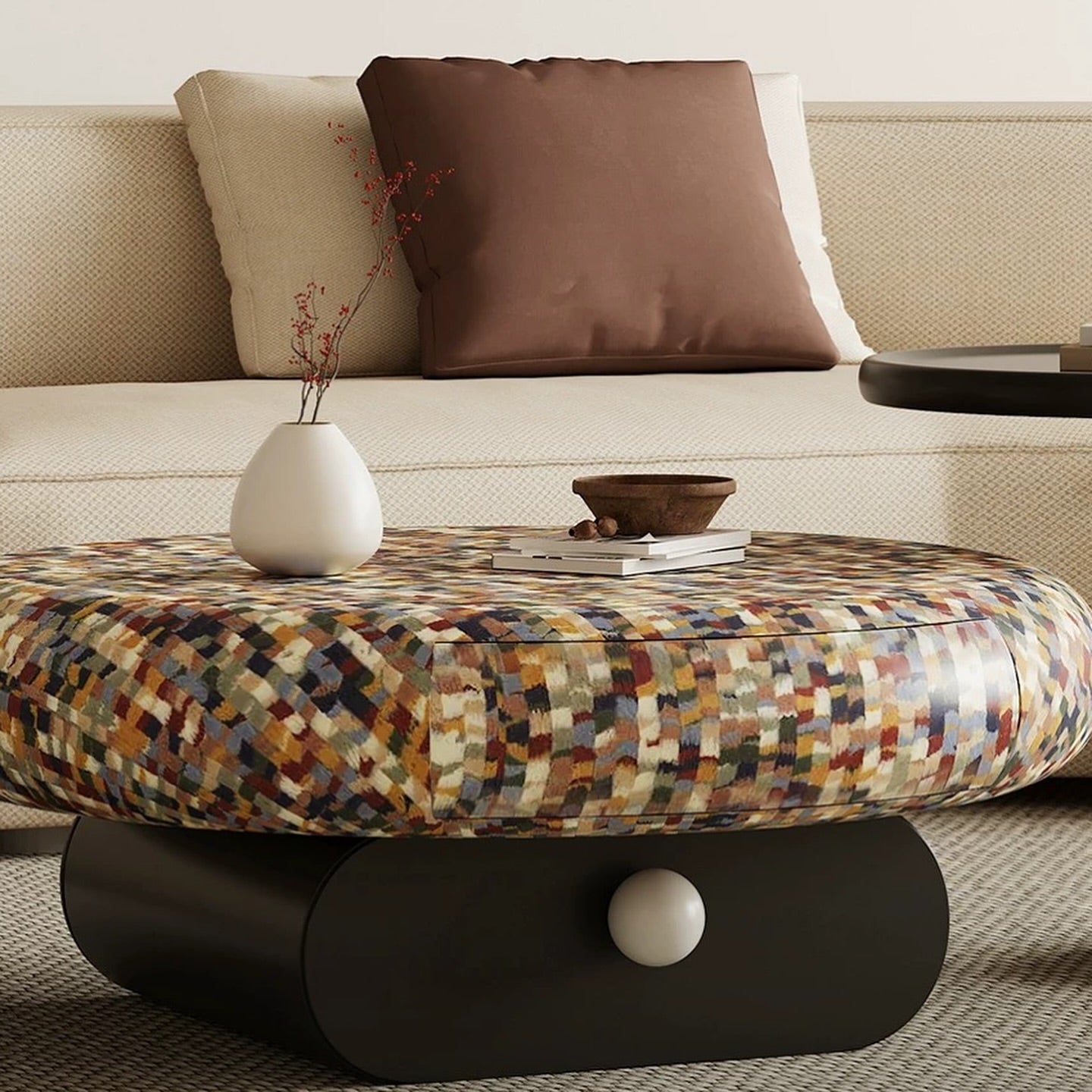 Hommie Colorful Stone Coffee Table HBFT012