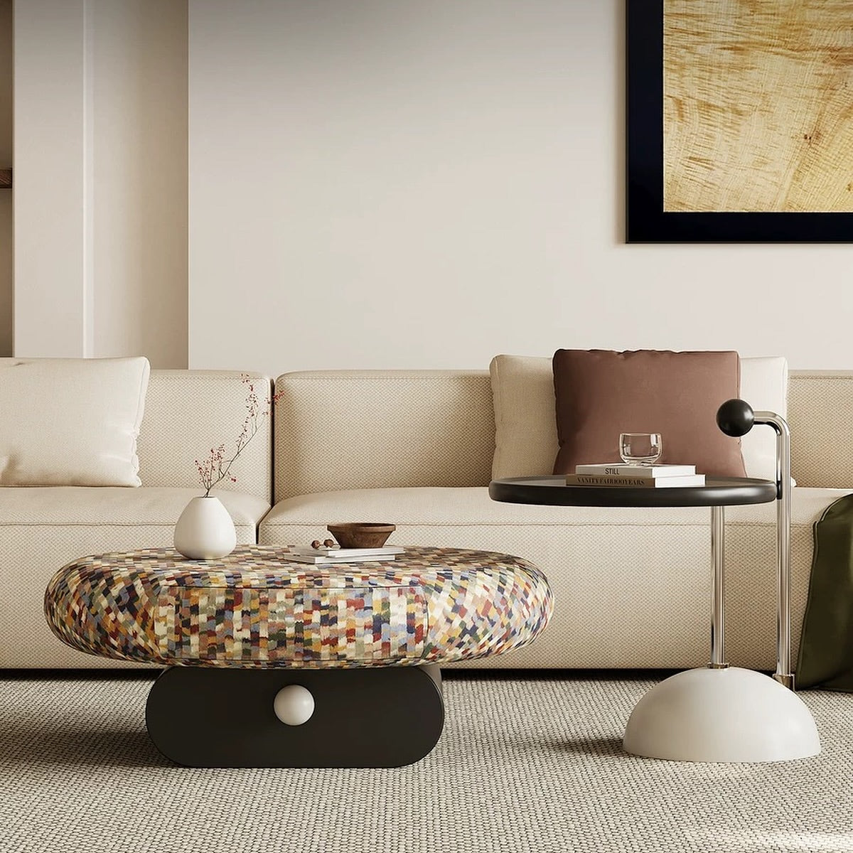 Hommie Colorful Stone Coffee Table HBFT012