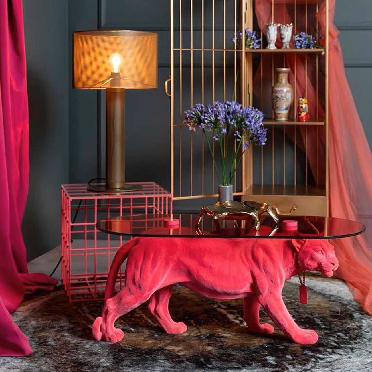 Hommie Pink Cheetah Coffee Table HBFT020