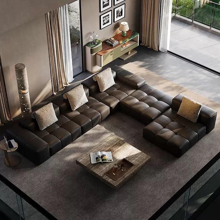 Hommie Authentic Cowhide Leather Sofa HBSF051