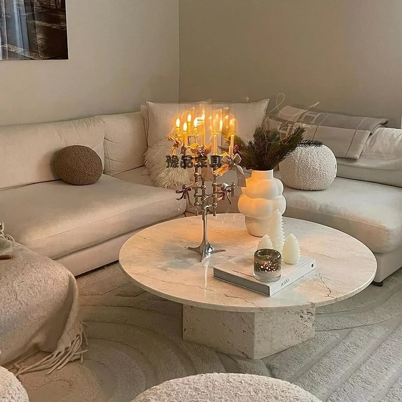 Natural Travertine Stone Coffee Table HBFT013