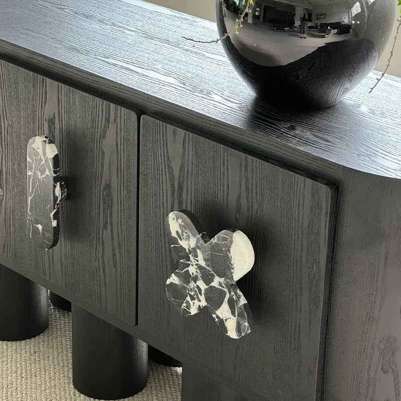 Hommie Black Wood Console Cabinet HBCB015