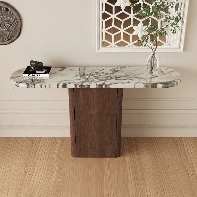 Hommie Wood Marble High Console HBHC014