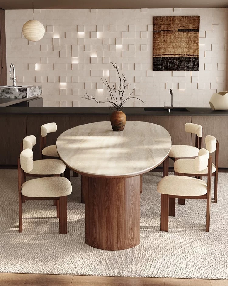 Hommie Wabi-Sabi Wooden Oval Table HBTD007