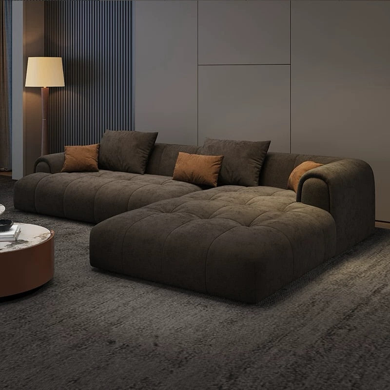 Hommie Charcoal Chunky Cushion L-Shape Sofa HBSF085 2