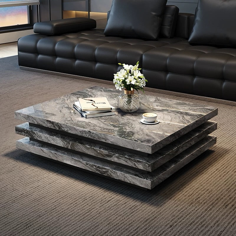 Hommie Stacked Slab Grey Stone Coffee Table HBFT066 1
