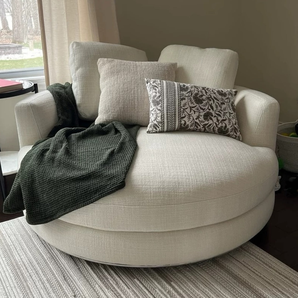 Hommie Cream Round Barrel Armchair HBAC054 1