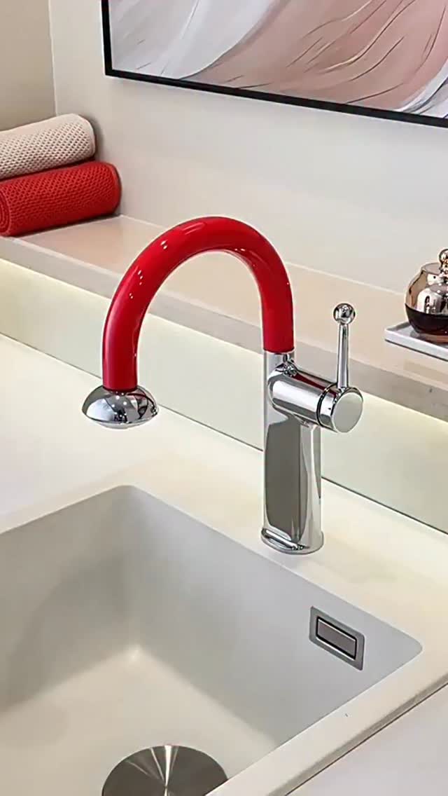 Hommie Red Hose Pull-out Kitchen Faucet HBFA012 1