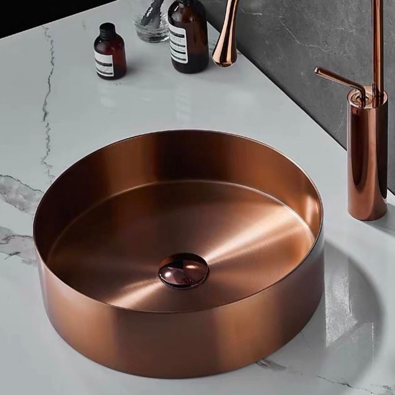 Rose Gold Round Counter Wash Basin HBBA004