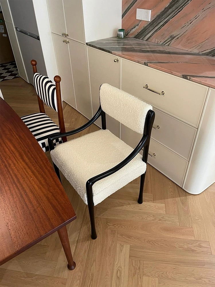Hommie Black Curved Arm Cushion Dining Chair HBCH057 3