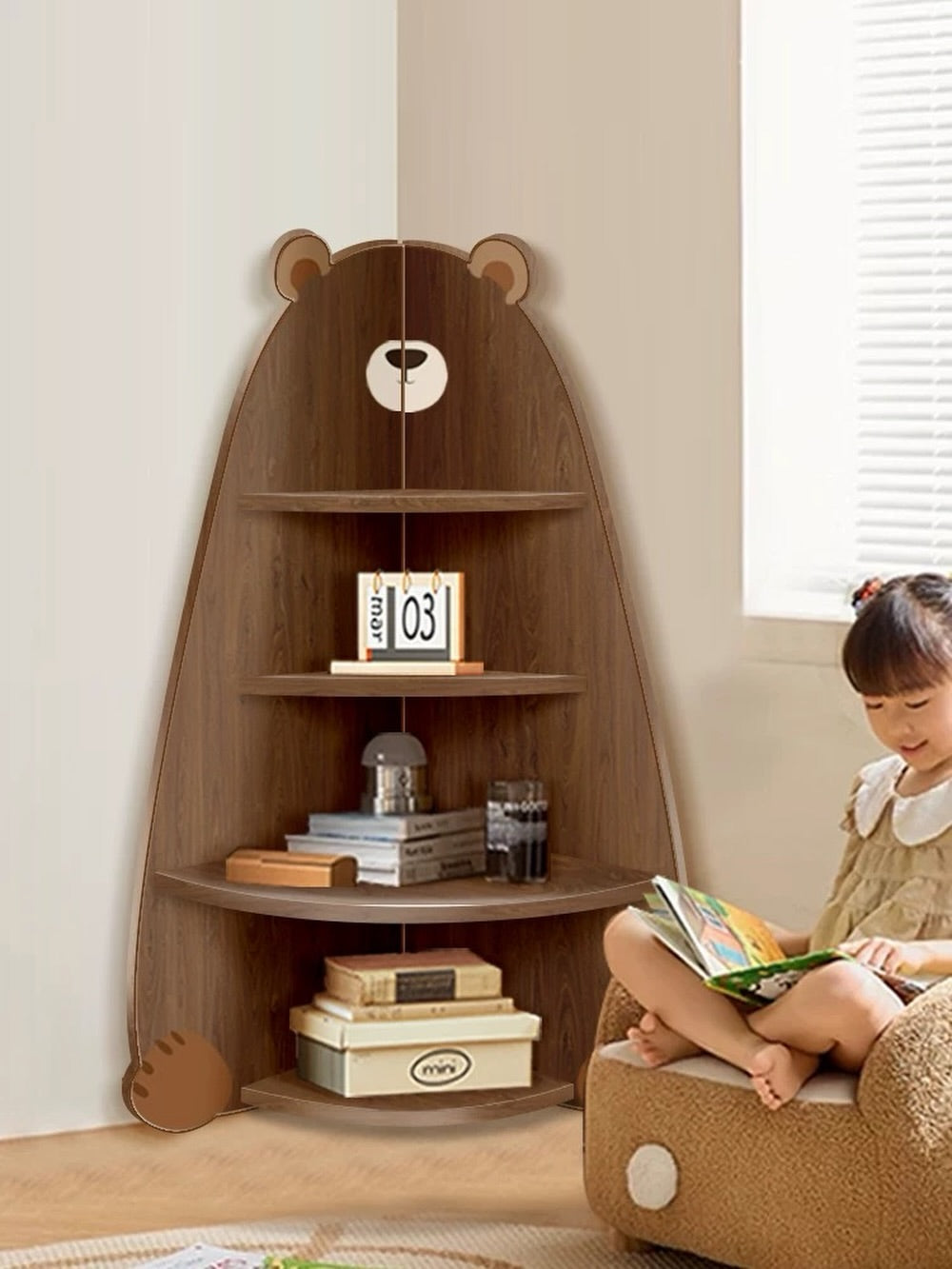 Hommie Bear Wood Corner Shelf HBKW017 1
