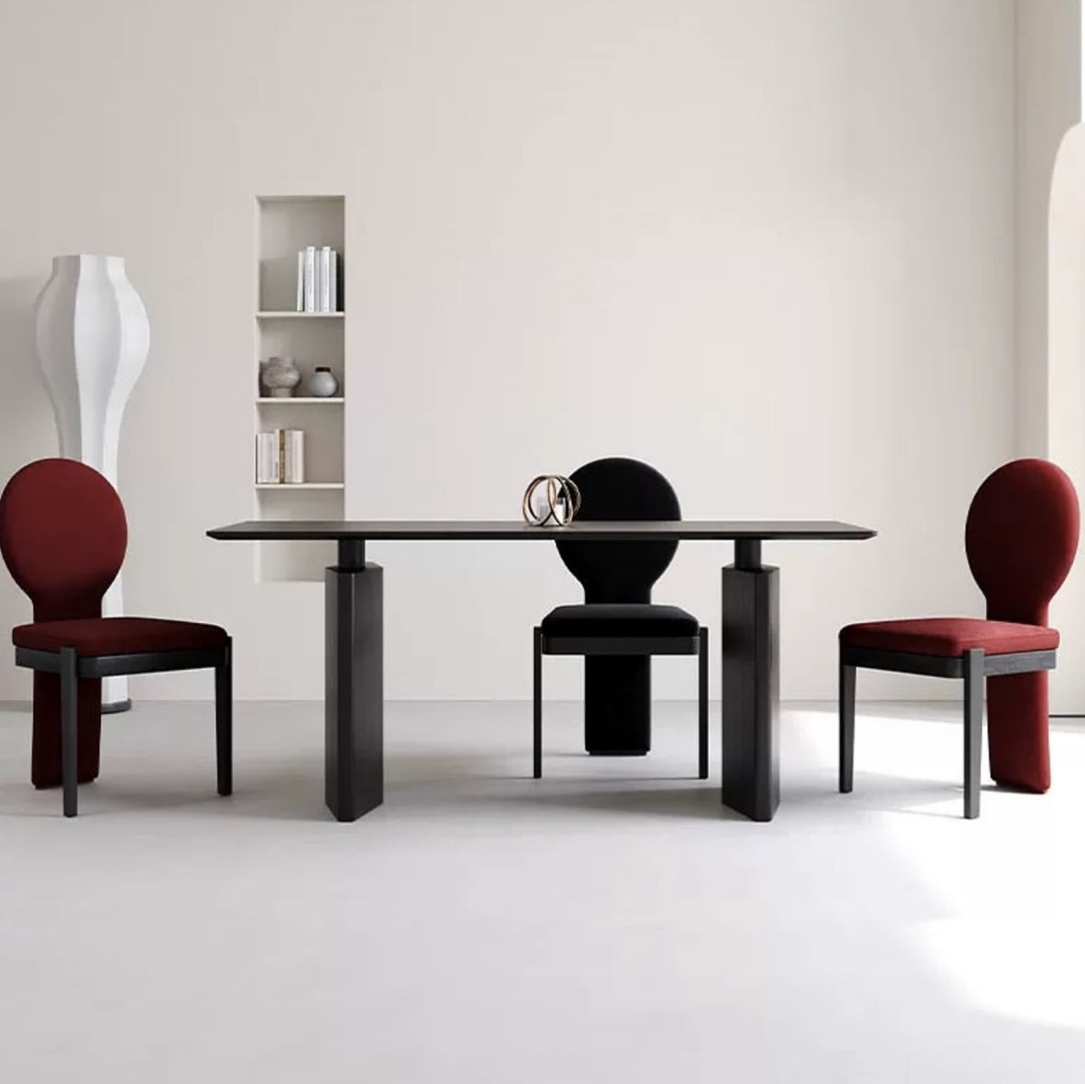 Hommie Oval Back Black Frame Chair HBCH054 3