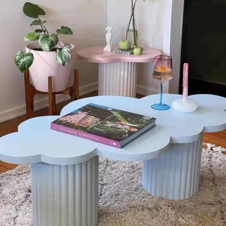 Hommie Cloud Shape Fluted Base Coffee Table HBFT052 3