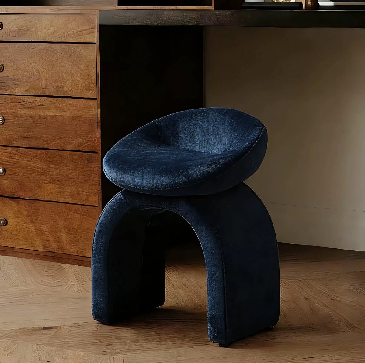 Hommie Velvet Top Arch Leg Stool HBST040 2