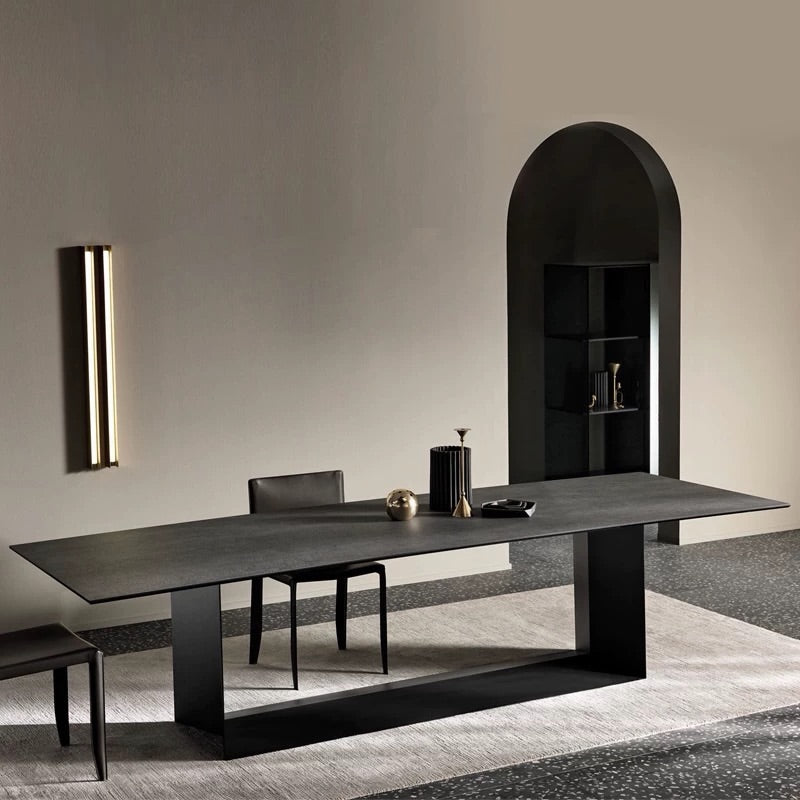 Hommie Black Sinter Stone U Frame Dining Table HBTD047 1
