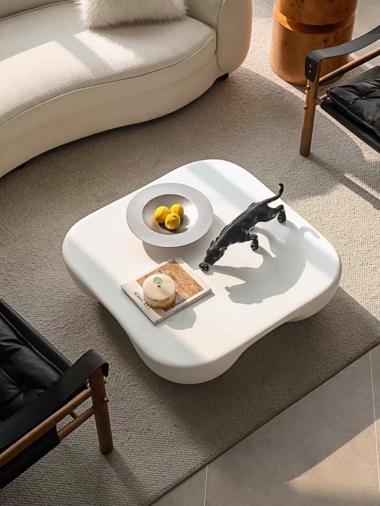 Hommie White Cloud Shape Low Coffee Table HBFT041 3