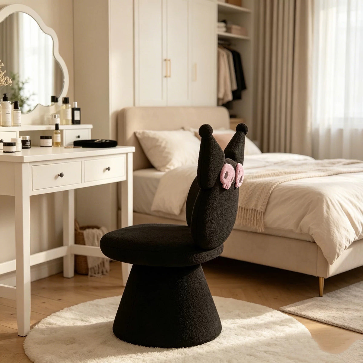 Hommie Black Pointed Ear Cone Base Chair HBCH038 3