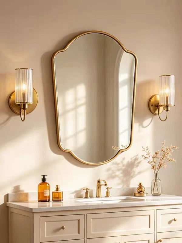 Hommie Gold Brass Shield Mirror HBMR018 2