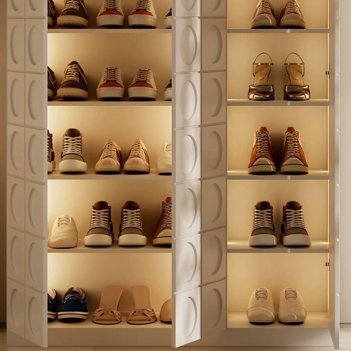 Hommie Circle Relief Door Shoes Cabinet HBSC015 3