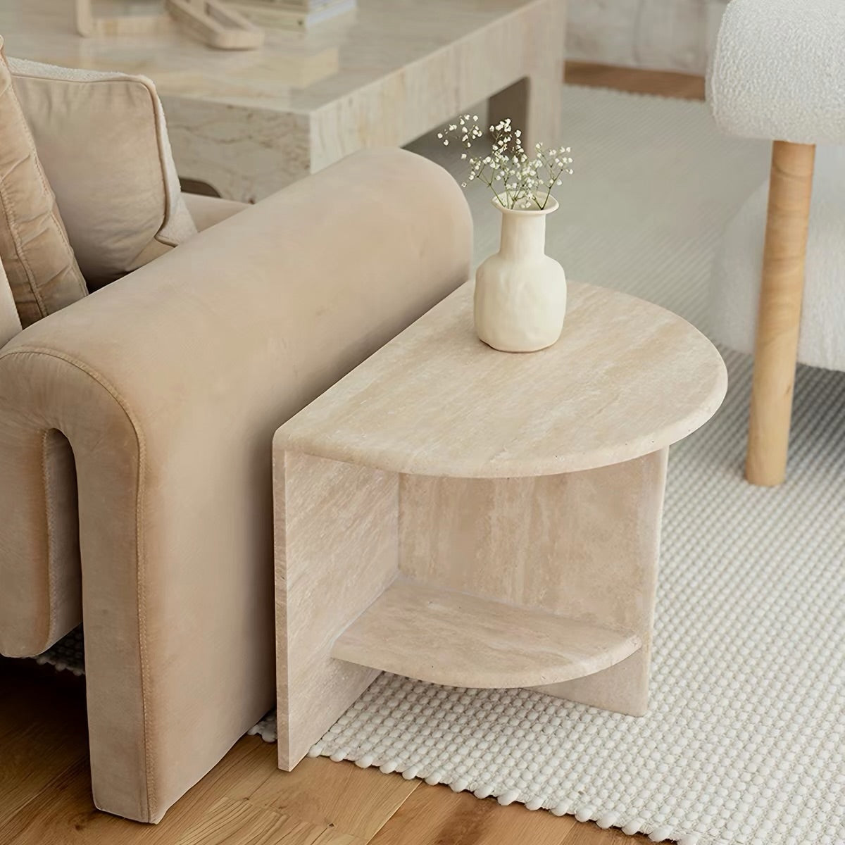 Hommie Travertine Tiered Side Table HBLC031 1