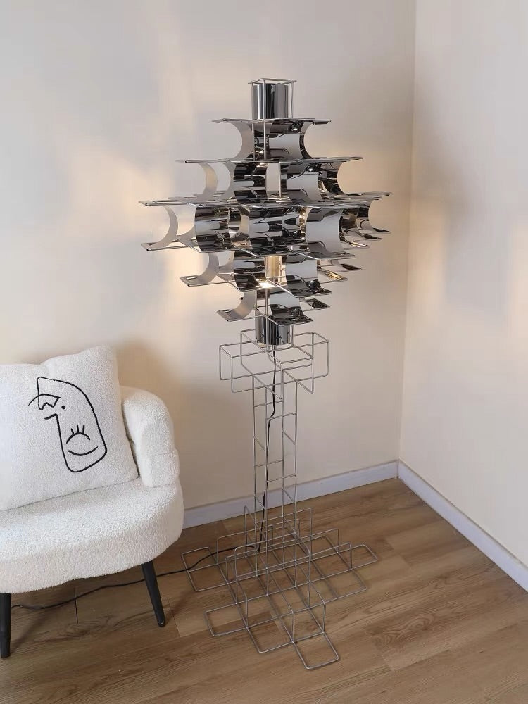 Hommie Reflective Stainless Sculpture Floor Lamp HBCL039 2
