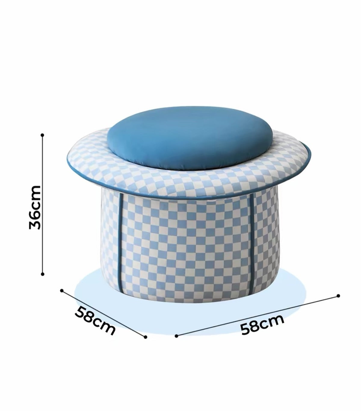 Hommie Checkered Hat Stool HBST030 4