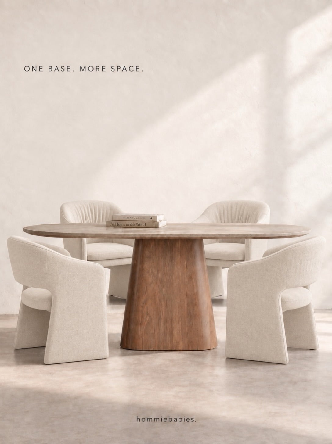 Hommie Minimal Walnut Base Dining Table HBTD028 1