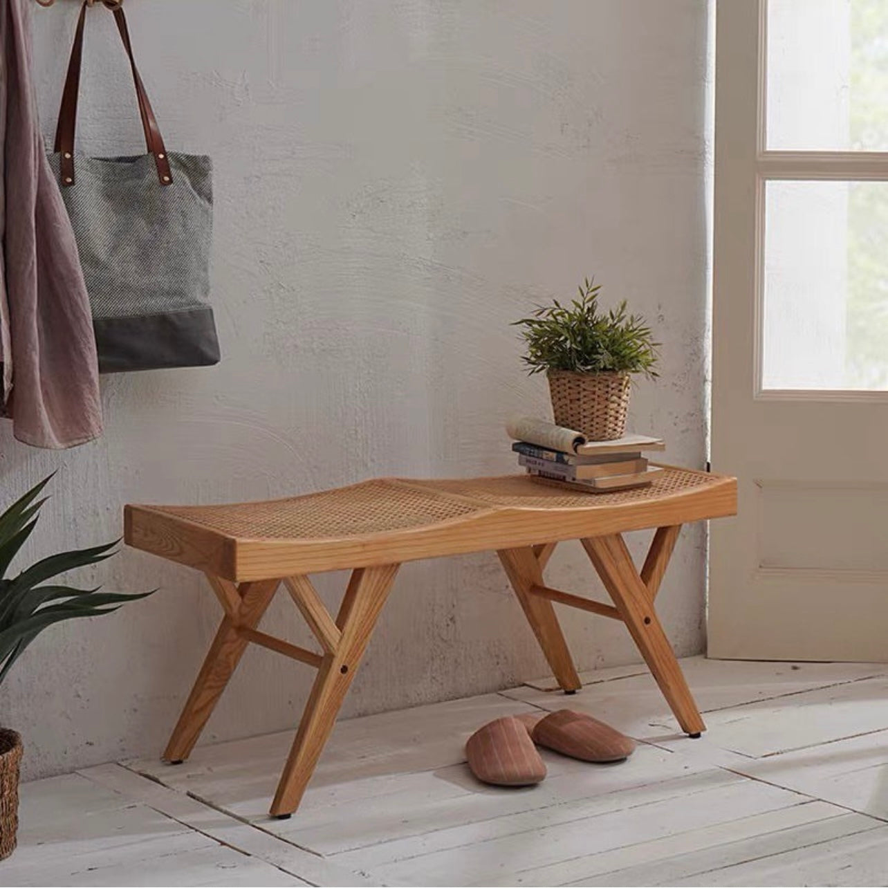 Hommie Contemporary Wood Bench HBBE012