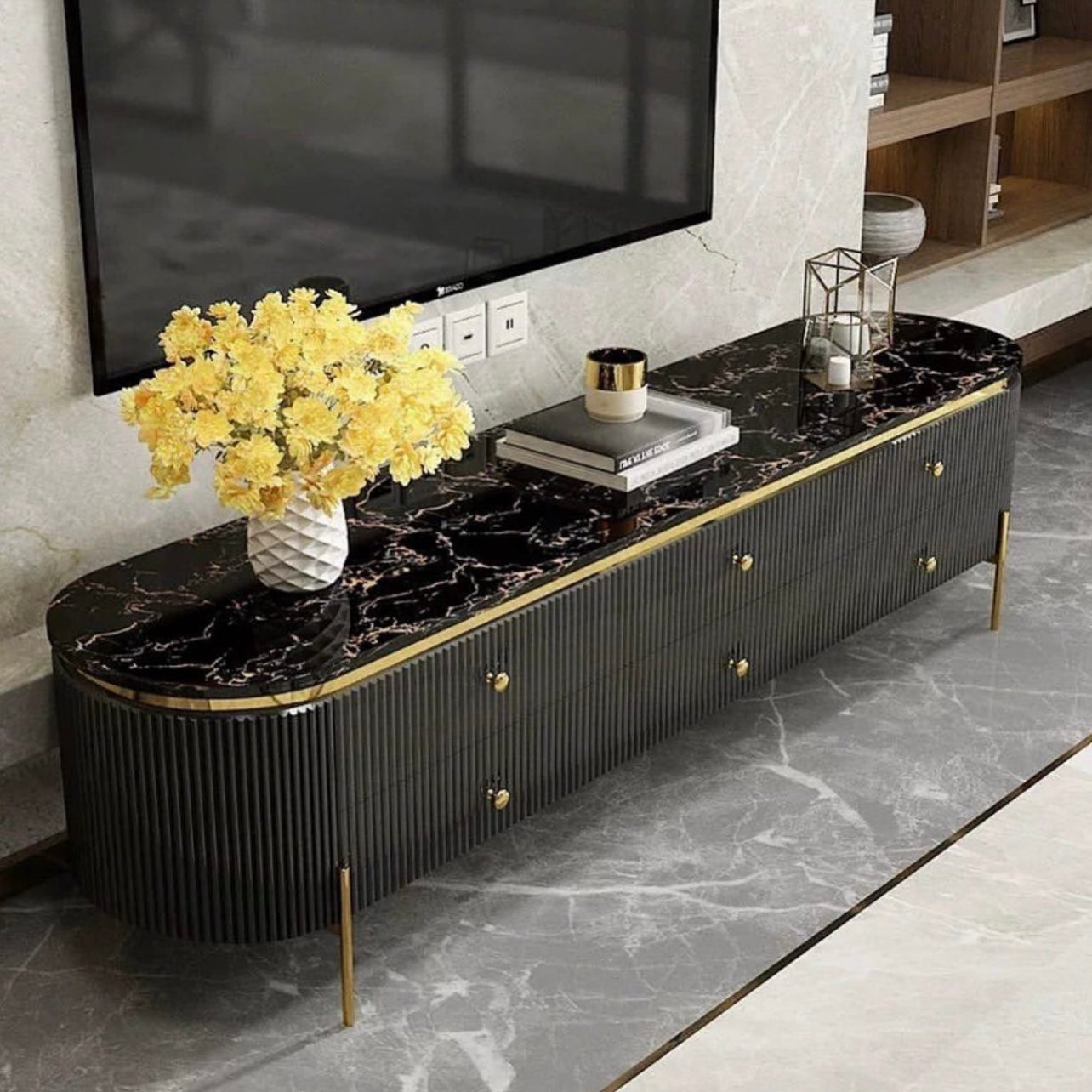 Hommie Marble TV Console HBTC005