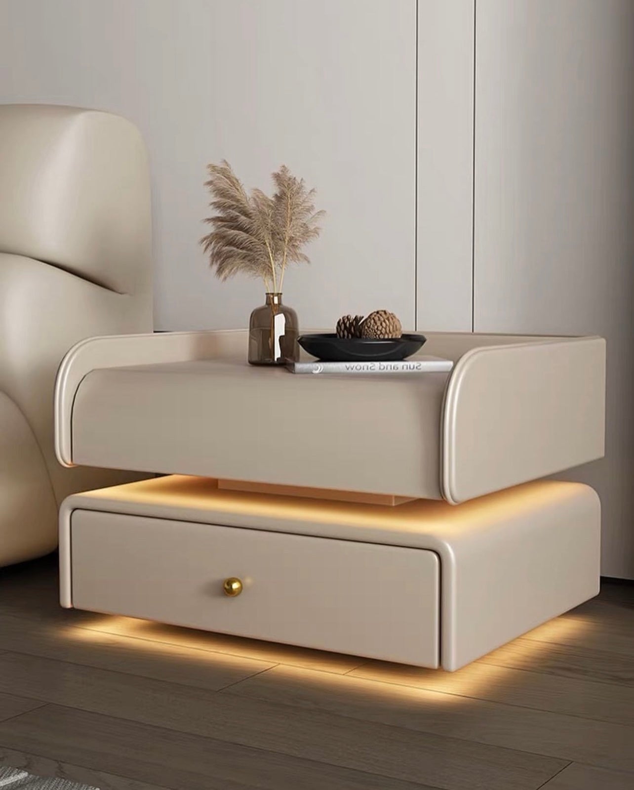 Hommie Bedside Cabinet with Led HBBT006