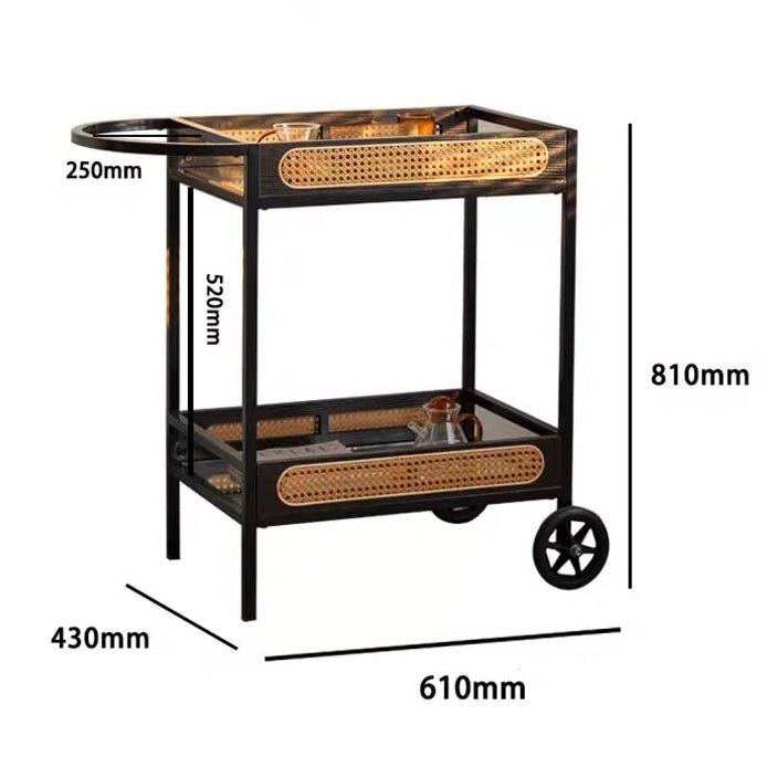 Rattan Wood Trolley HBCT003