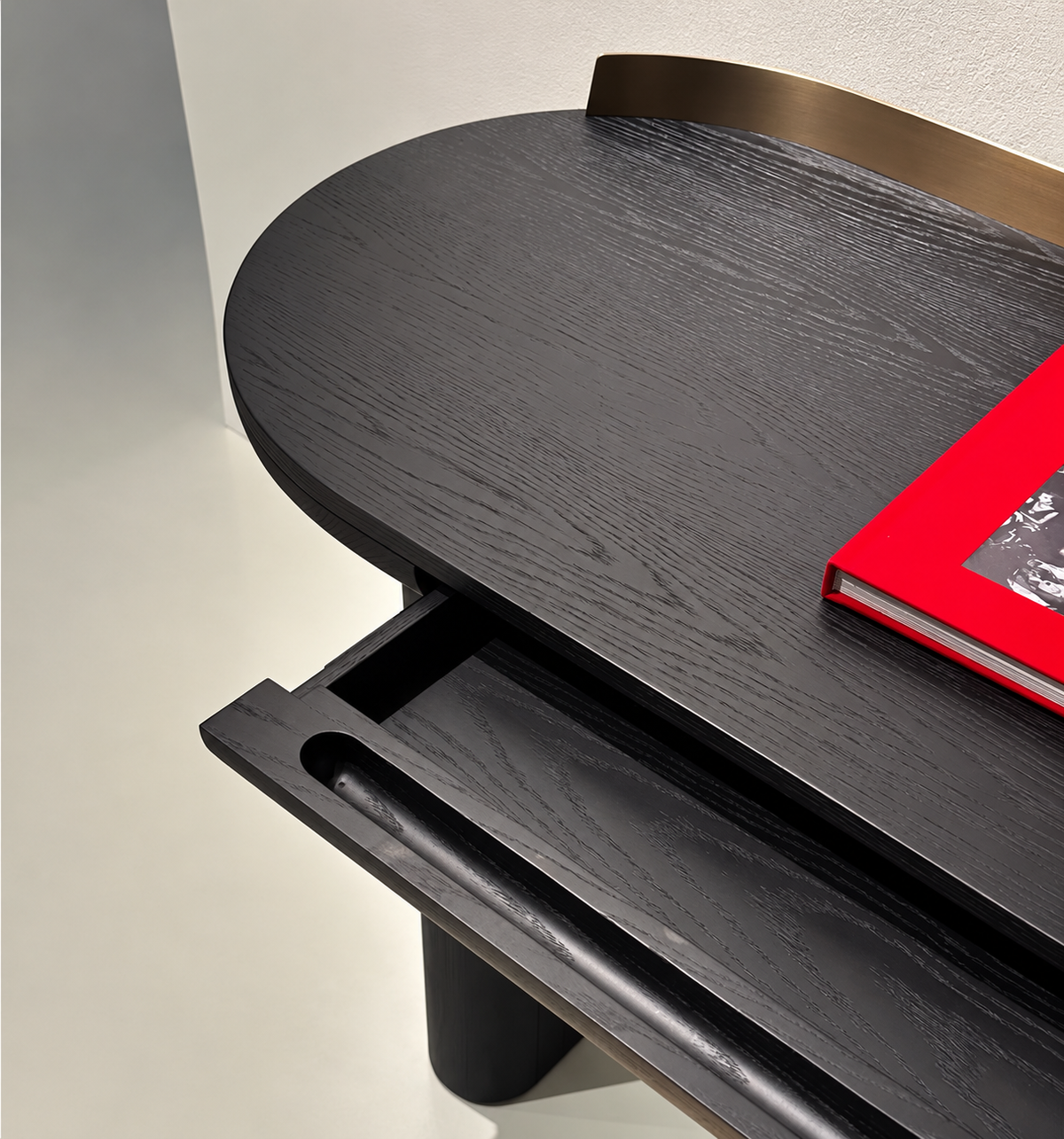 Hommie Black Oval Wood Working Table HBWD008 5