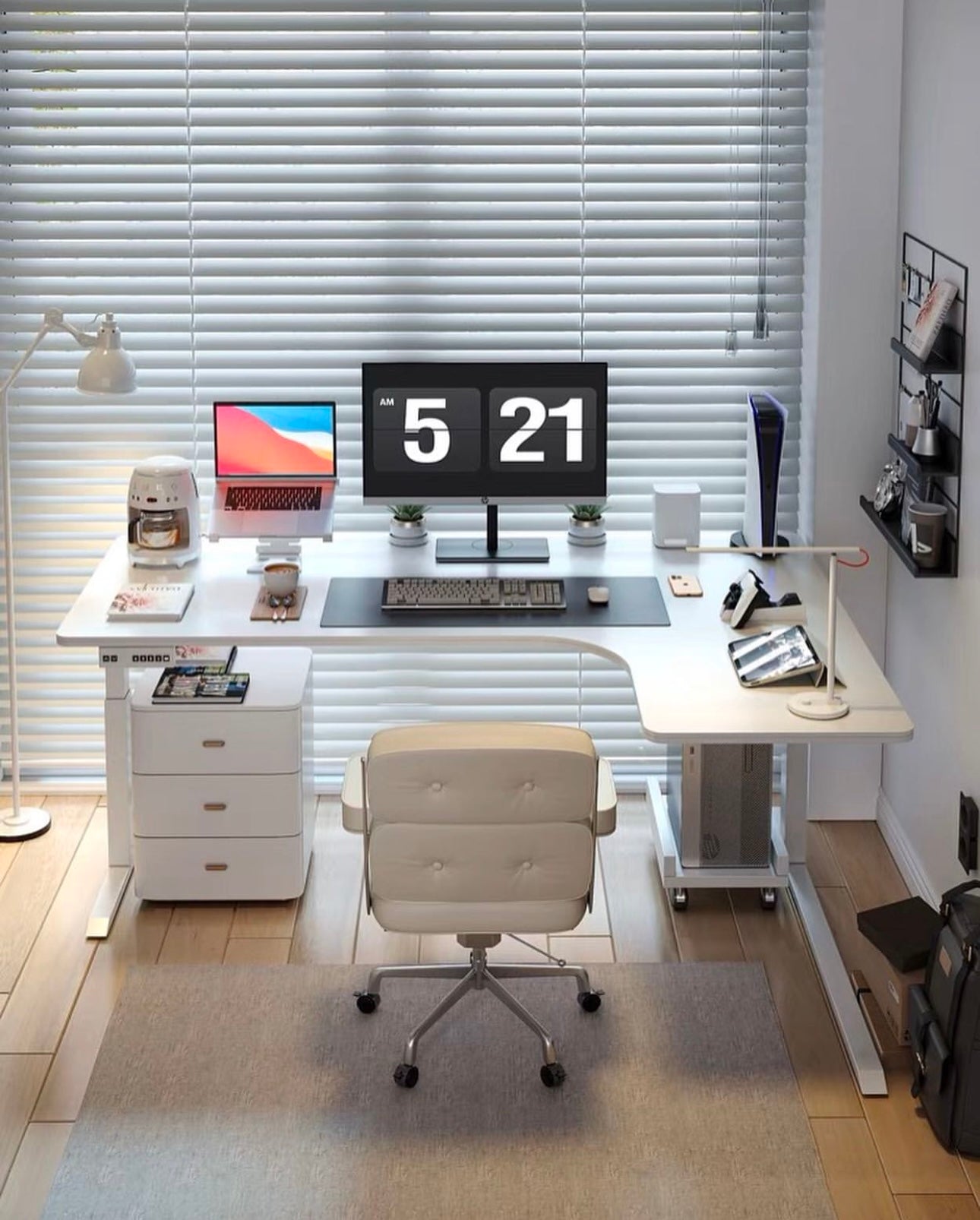 Hommie L Shape Smart Desk White HBWD003