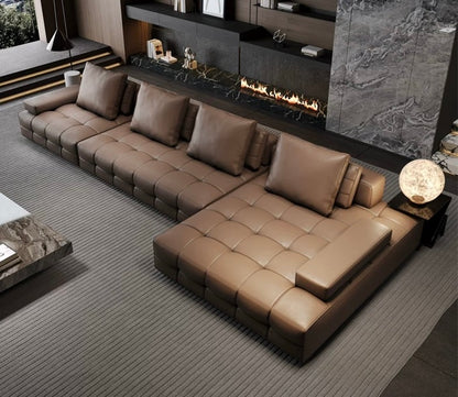 Hommie Luxury Authentic Italian Leather Sofa HBSF015