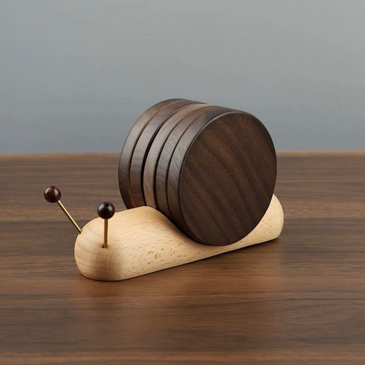 Wooden Snail Coaster Set HBKK004