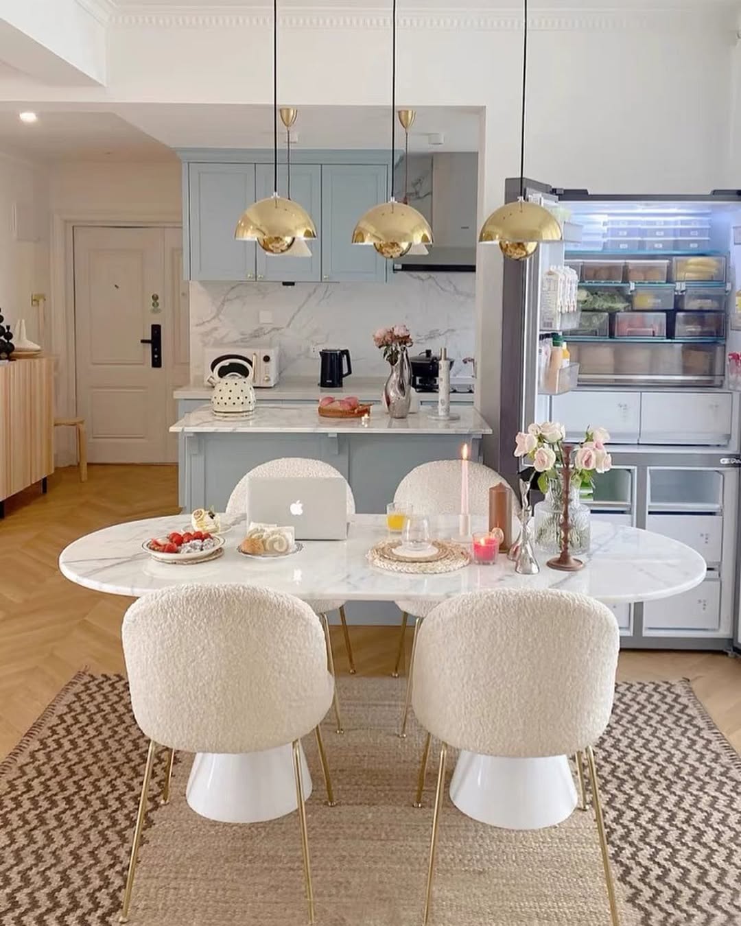 Nordic Marble Solid Wood Dining Table HBTD024